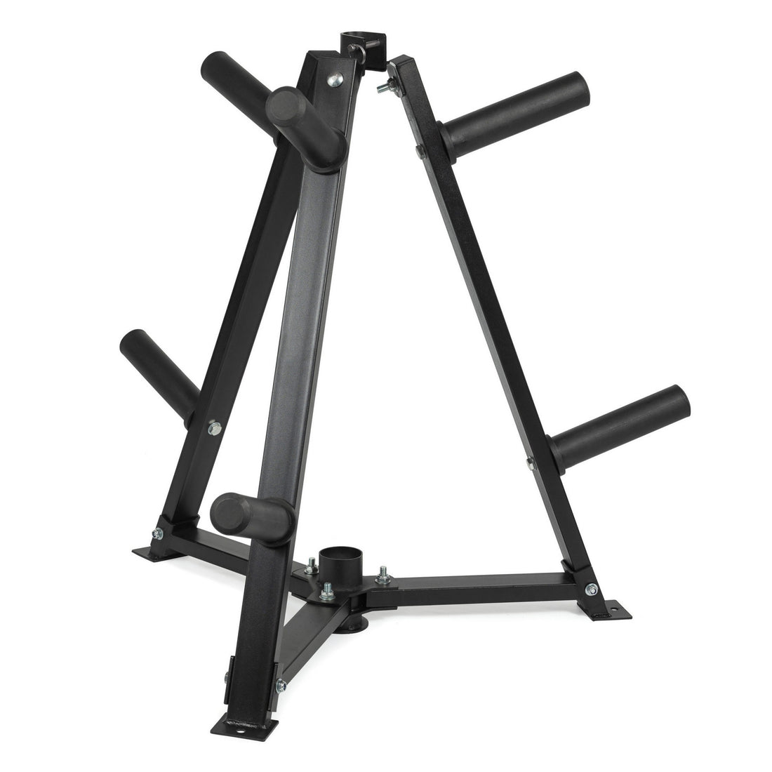 Weight Plates Storage Rack - Vertical Steel Frame with 300kg Capacity & 6 Clamps for Home Gym Equipment