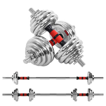 20kg Steel Adjustable Dumbbell Barbell Set – 2-in-1 Cast Iron Weights for Home Gym Workouts