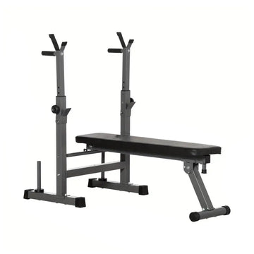 Adjustable Weight Bench with Dip Station & Barbell Rack | Foldable Heavy-Duty Bench Press for Strength Training & Workouts