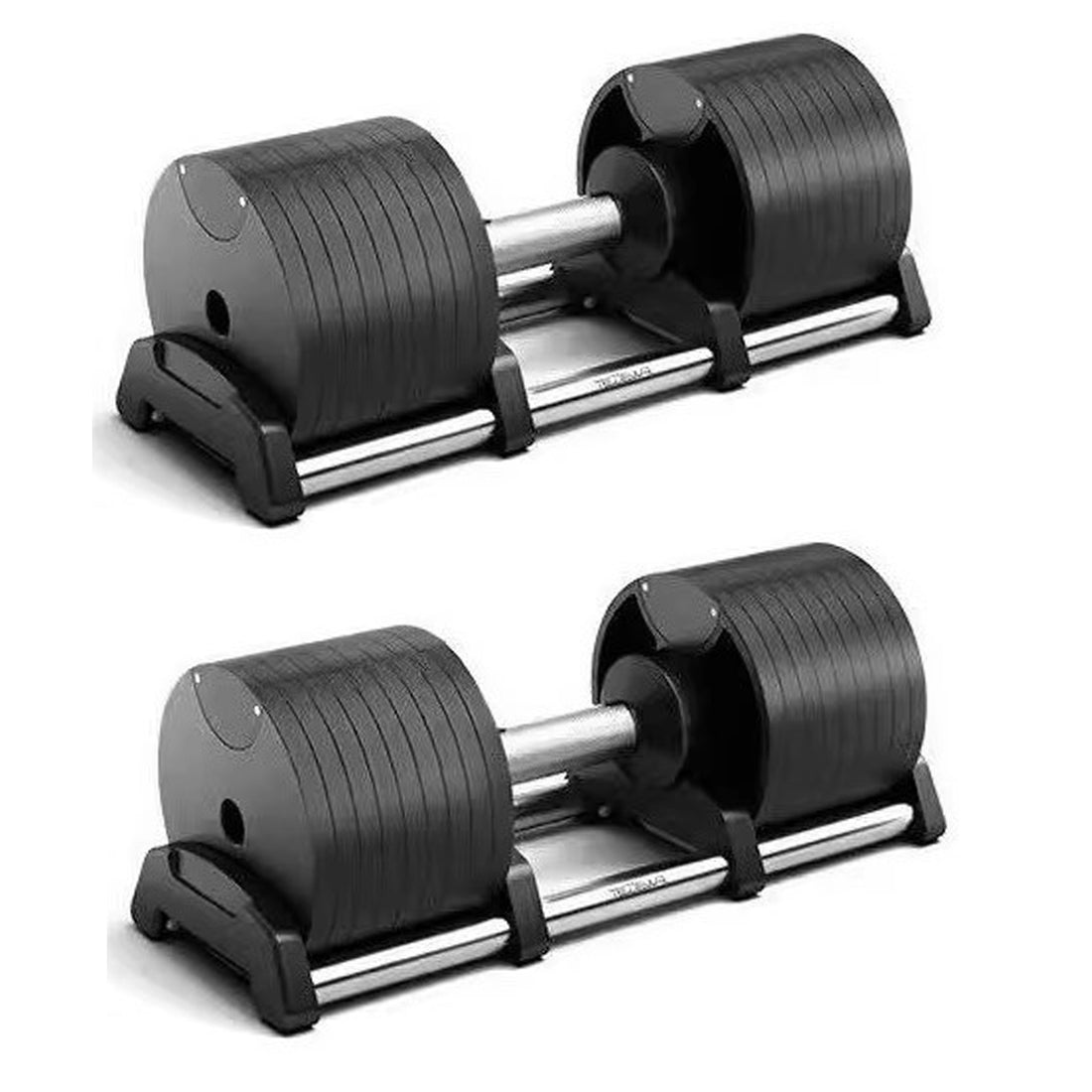 Round Adjustable Dumbbells - 24kg/32kg/40kg/45kg Options with Smooth Dial Anti-Slip Handle Steel Build Home Gym