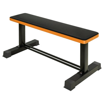 Heavy-Duty Flat Weight Bench with Dumbbell Rack | Durable Home Gym Workout Bench