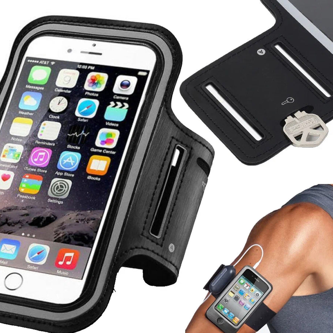 Sports Armband Phone Holder | Waterproof Running Armband with Reflective Strips & Elastic Fit for Phones up to 7.0" & Gym Workout