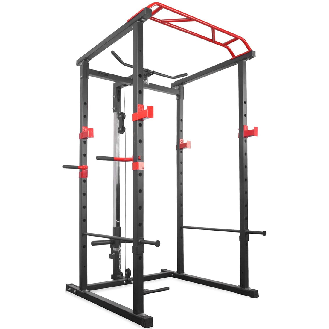 Power Multi Cage with Cable Pulley | Adjustable Power Rack Weight Lifting Cage with Cable System & Pull-Up Bar for Home Gym