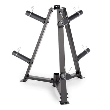 Weight Plates Storage Rack - Vertical Steel Frame with 300kg Capacity & 6 Clamps for Home Gym Equipment