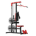 Gym machine with red and black design on a white background