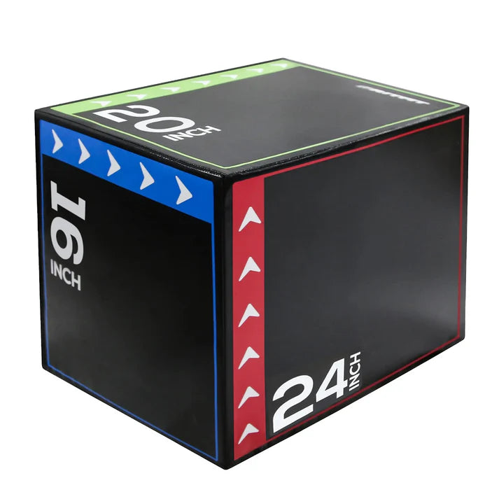 Soft Plyometric Jump Box - 3-in-1 Non-Slip Plyo Box for Home Gym Strength & Jump Training Sets