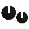 Two black rubber gaskets on a white background