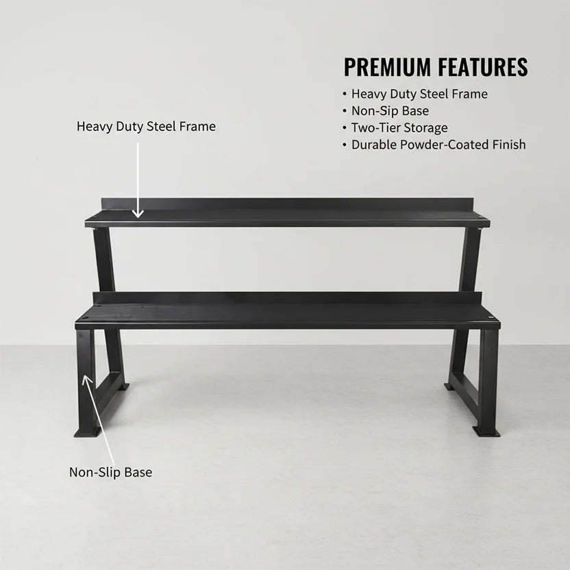 Black metal bench with highlighted features on a white background