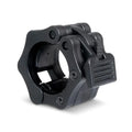 Black metal clamp on a white background
