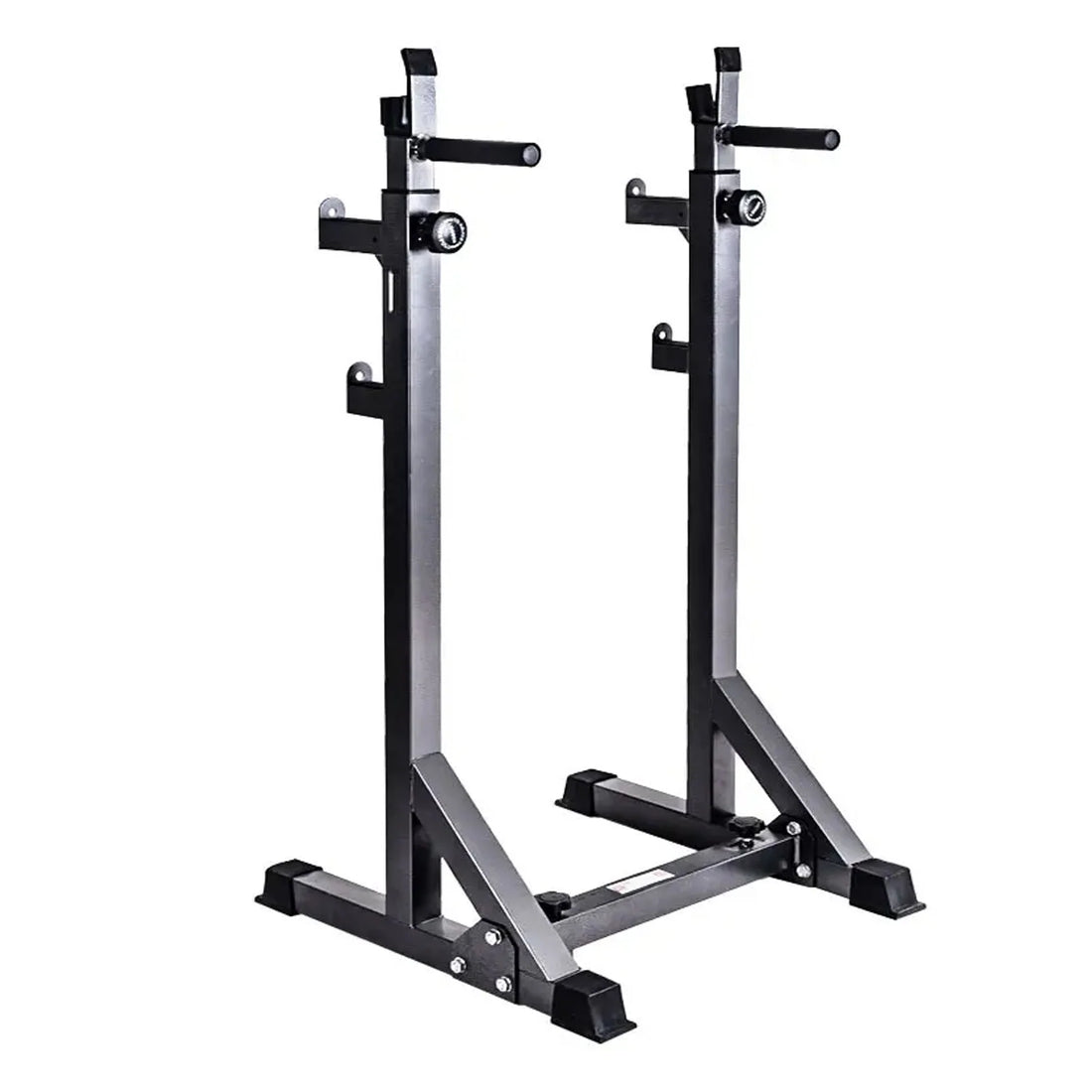 Black squat rack on a white background