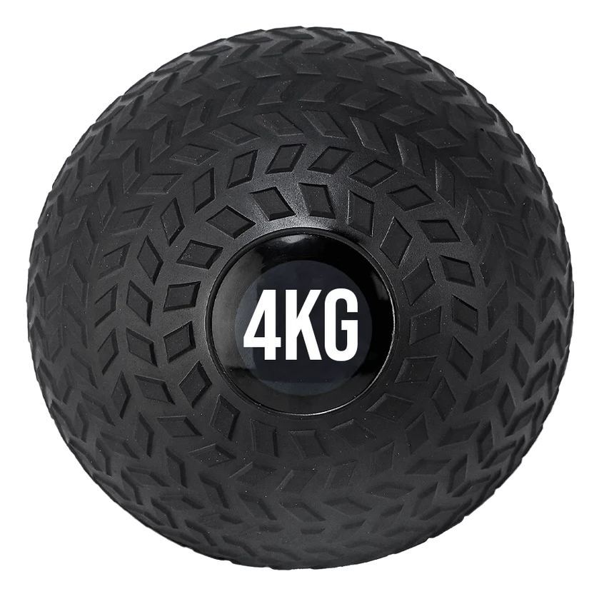 Black exercise ball with '20KG' marking on a white background