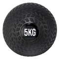 Black 5KG weight ball on a white background