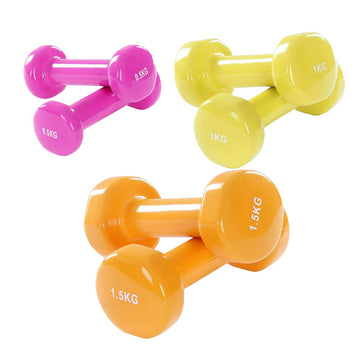 Neoprene Vinyl Dumbbell Set - Multi-Color Hand Weights for Home Gym Fitness, Toning & Strength Training Workouts