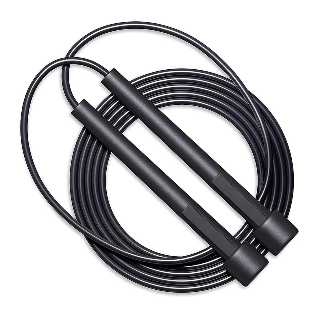 Black Skipping Rope - Adjustable & Durable Jump Rope for Cardio Fitness Training Home Gym Workout Equipment Sets